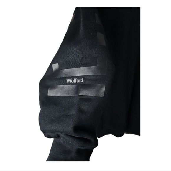 Wolford Logo Sweat Dress  Black/Steel Oversized With Logo-Print Day Dress Size S - Picture 11 of 14